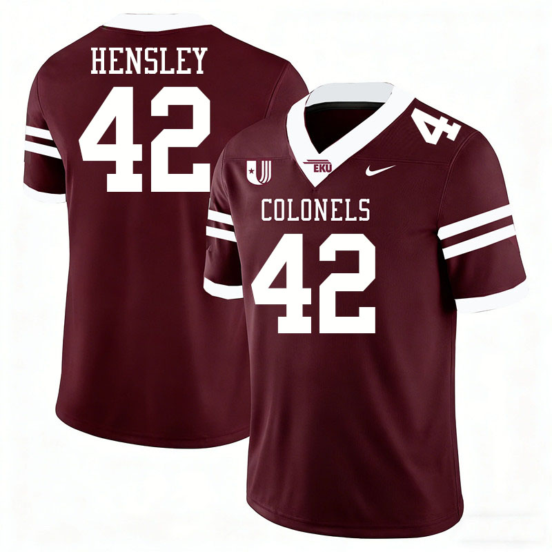 Eastern Kentucky Colonels #42 Brady Hensley College Football Jerseys,Uniforms Stitched-Maroon Eastern Kentucky Colonels #42 Brady Hensley College Football Jerseys,Uniforms Stitched-Maroon